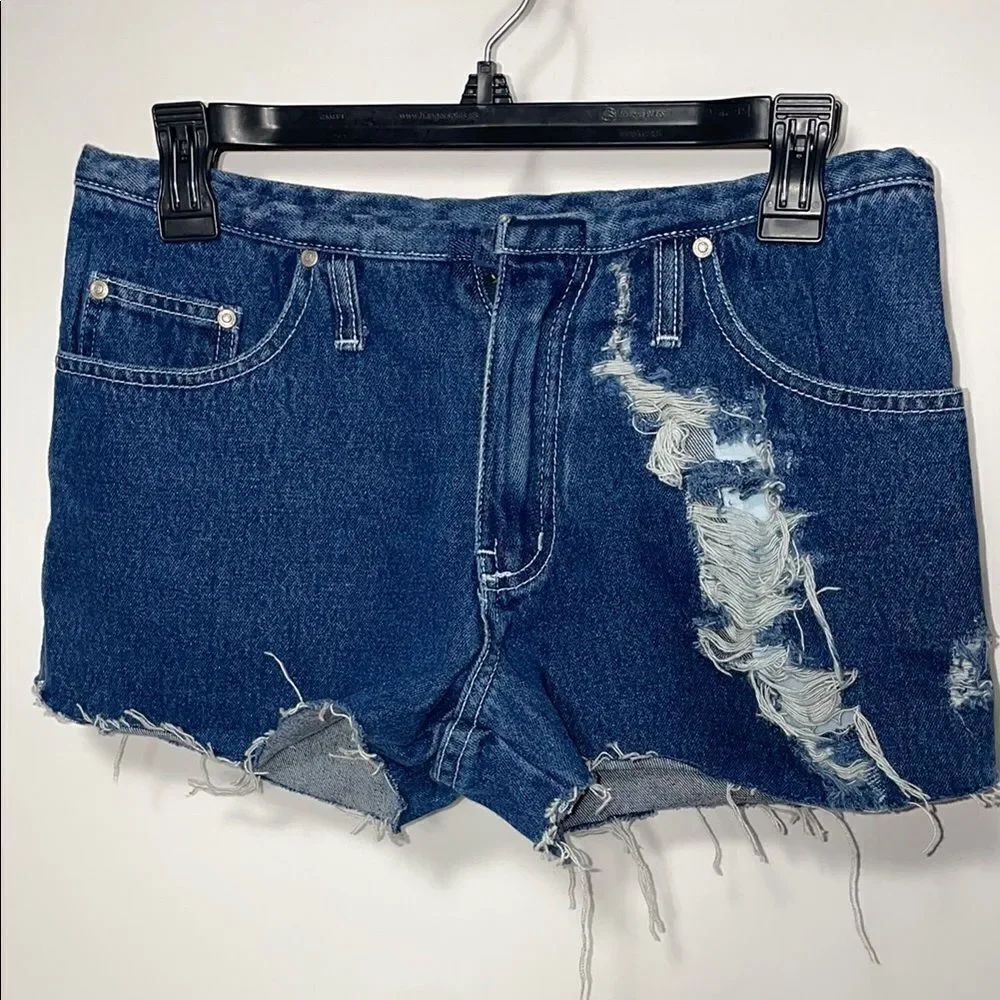 Nick and Lara’s Distressed Denim Shorts